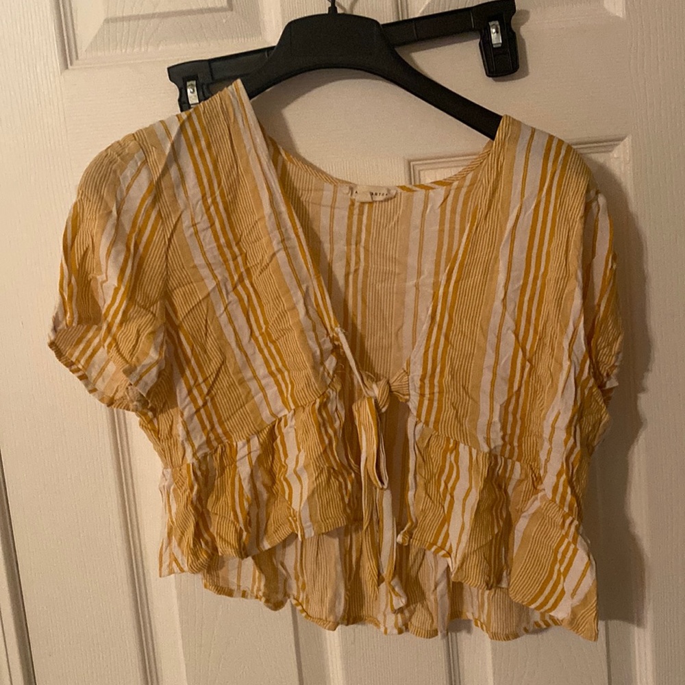 Crop Top - Gold and White